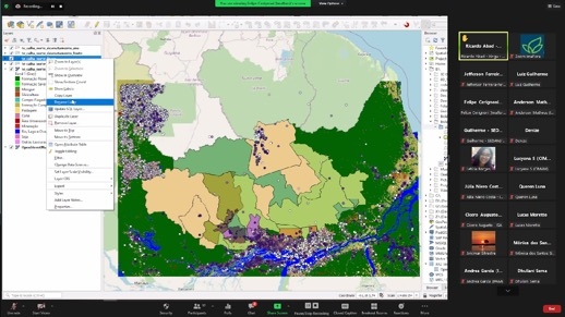 Durante o treinamento foi utilizada uma parte da base de dados do aplicativo Terra On Track com enfoque na região da Calha Norte, no Pará