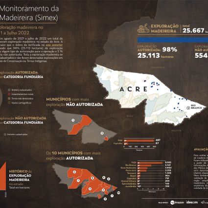 Exploração madeireira no Acre dobra em relação a 2021