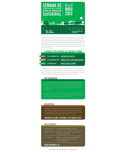 Semana de formação no sistema de Certificação da Rede de Agricultura Sustentável