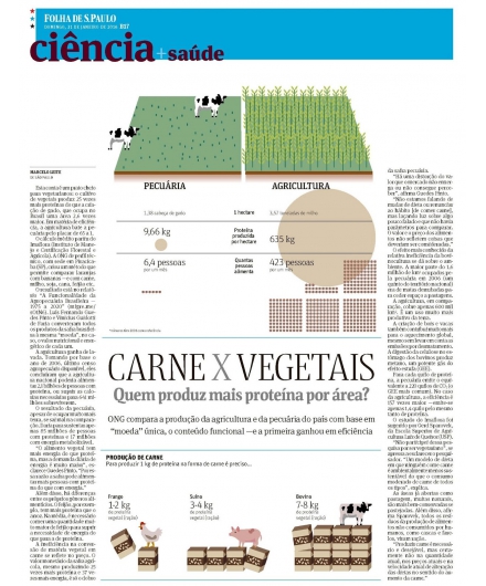 Carne x Vegetais - Quem produz mais proteína por área?