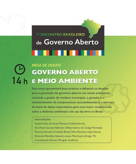 Meio ambiente em discussão no Encontro Nacional de Governo Aberto