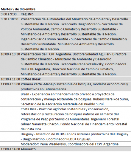 Jornada Lanzamiento FCPF Argentina - Ministerio de Ambiente y Desarrollo Sustentable de la Nación